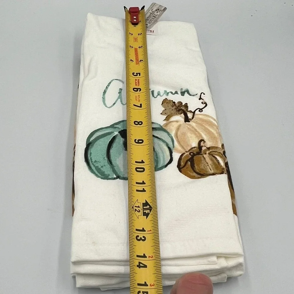 Haymarket Square Kitchen Towel Set Unisex OS White Brand New Autumn Pumpkins